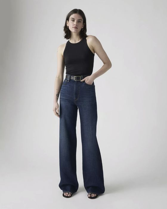 Оригінальні джинси Levi’s ribcage wide-leg linen+denim