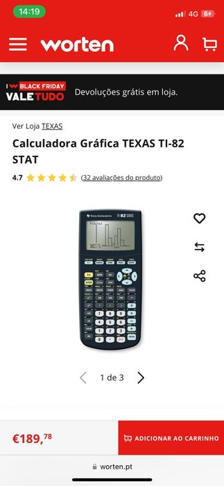 Calculadora Gráfica Texas TI-82 STATS