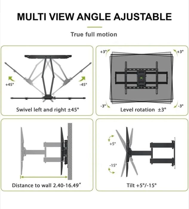 Якісне ФІРМОВЕ кріплення для телевізора До 60 кг КРОНШТЕЙН 47-84