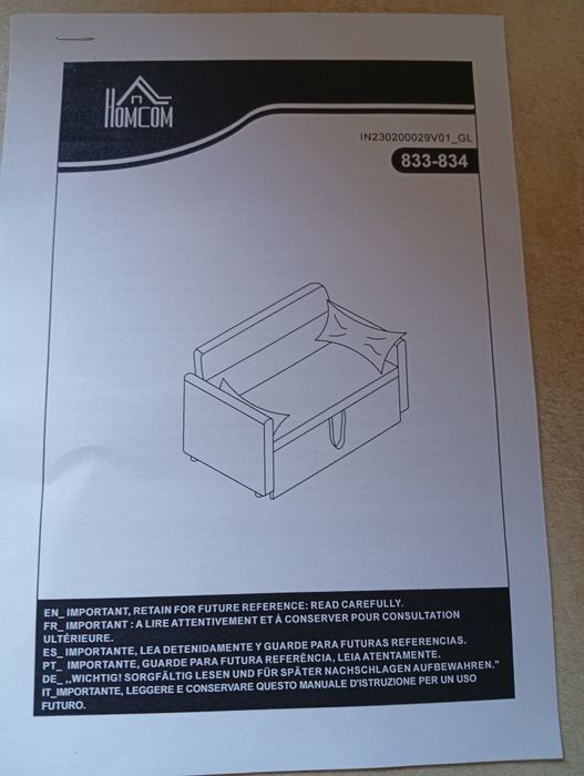 Sofa 2-osobowa Rozkładana do Spania, do 200 kg, Drewniana Rama