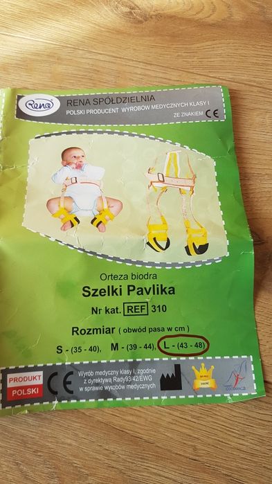 Szelki Pavlika dla dziecka rozmiar L