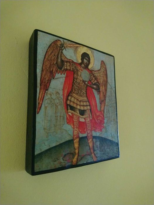 Ikona na desce Św. Archanioł Michał wym 13x16 cm