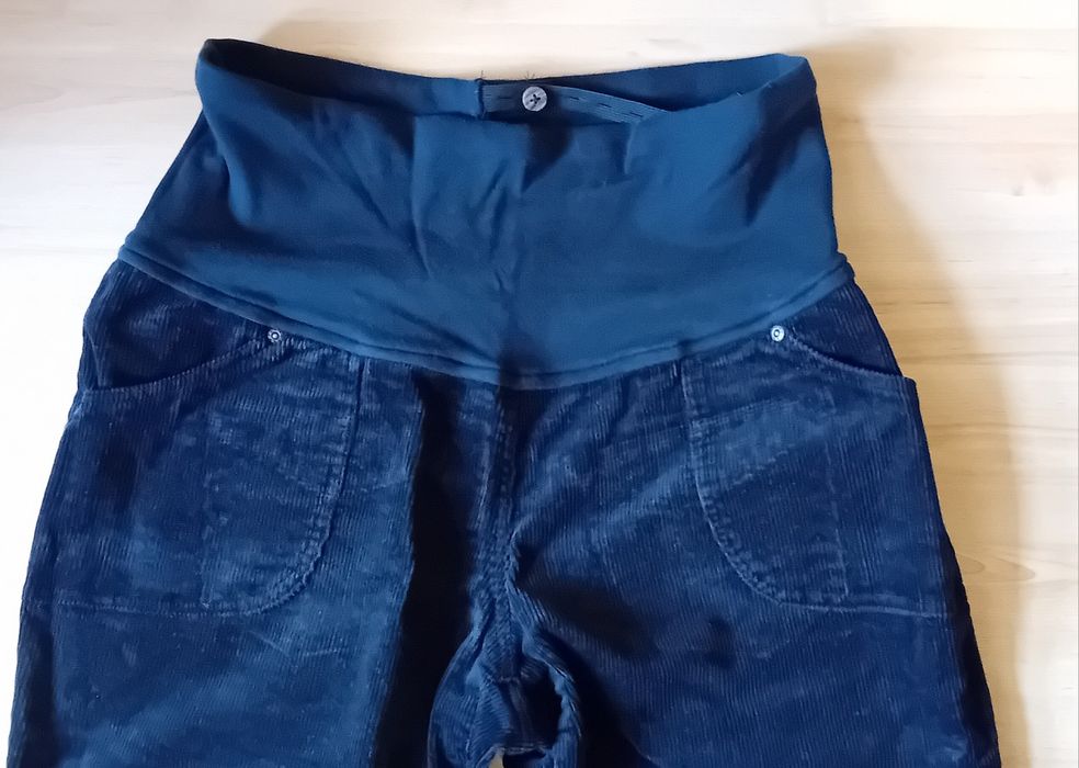 Czarne spodnie ciążowe xl 42 sztruks
