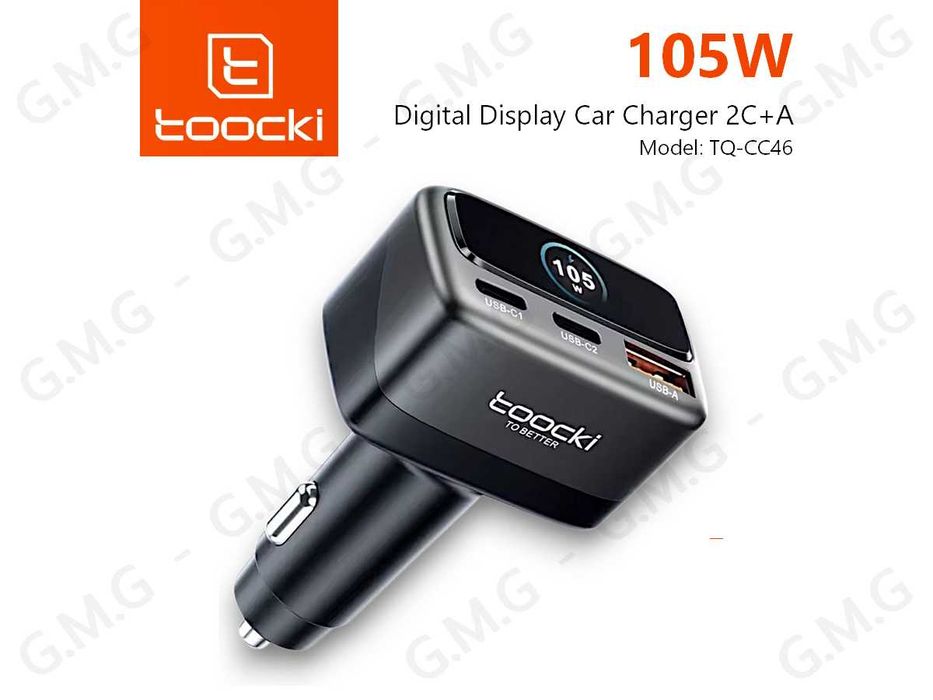 Зарядний пристрій TOOCKI 90W Multi-Port Car Charger 2C+2A (TQ-CC47)