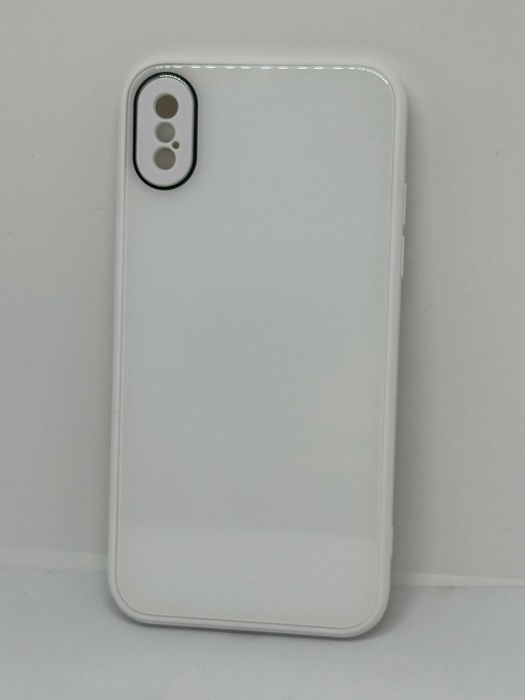 Iphone X/XS Etui Case Obudowa Biała Imitacja Szkła kod 2052