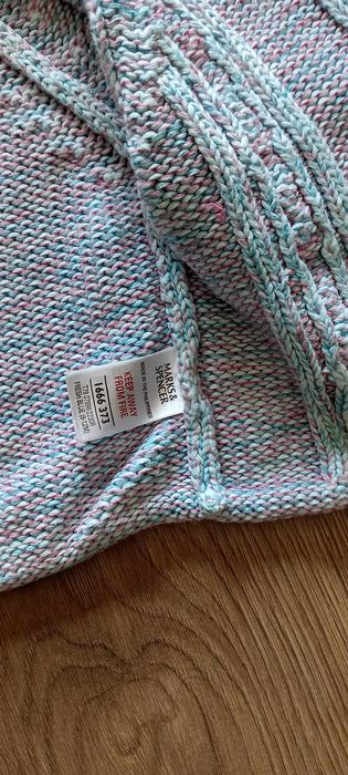 Sweterek Marks&Spencer niebiesko- różowy r.9-12 miesięcy