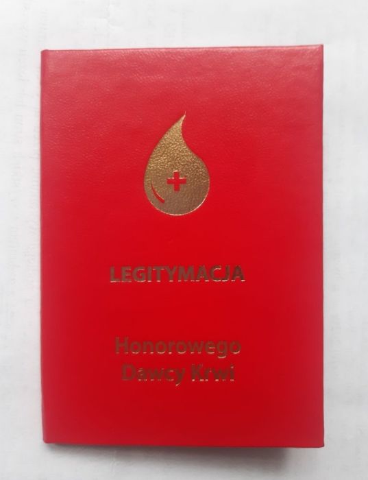 Legitymacja książeczka honorowego dawcy krwi hdk