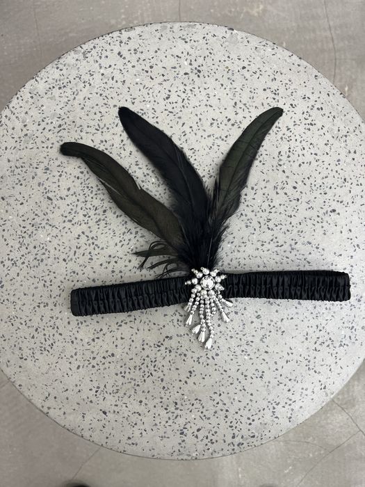 Украшение на голову, повязка с пером, с камнем, Гэтсби, чикаго
