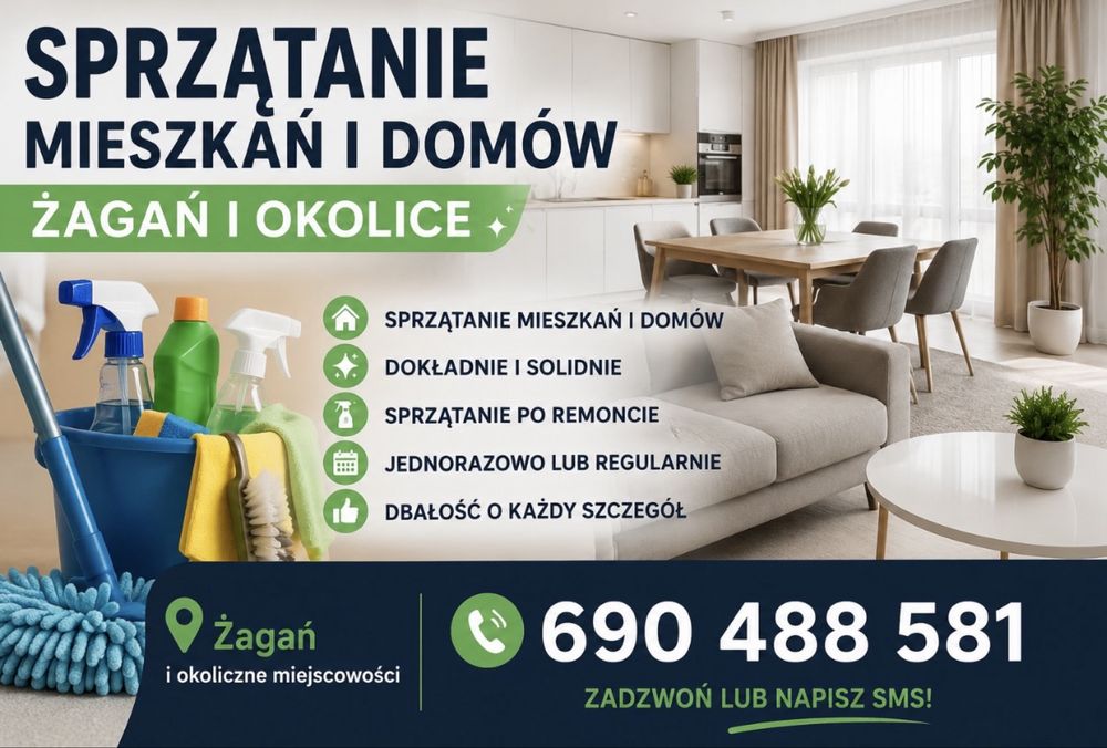 Sprzątanie mieszkań – solidnie i dokładnie | Żagań