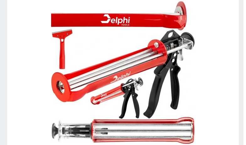 Pistolet Wyciskacz DO Silikonu Kleju Mas GĘSTYCH FUG  MOCNY POTRÓJNY