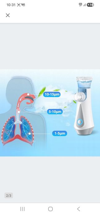 NEBULIZATOR ULTRADŹWIĘKOWY przenosny  atomizer  parowy