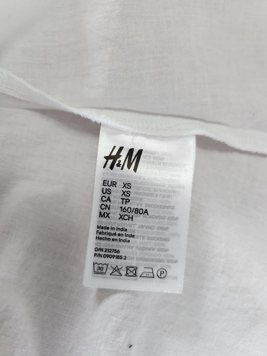 Белое платье миди оверсайз H&M прошва коттон