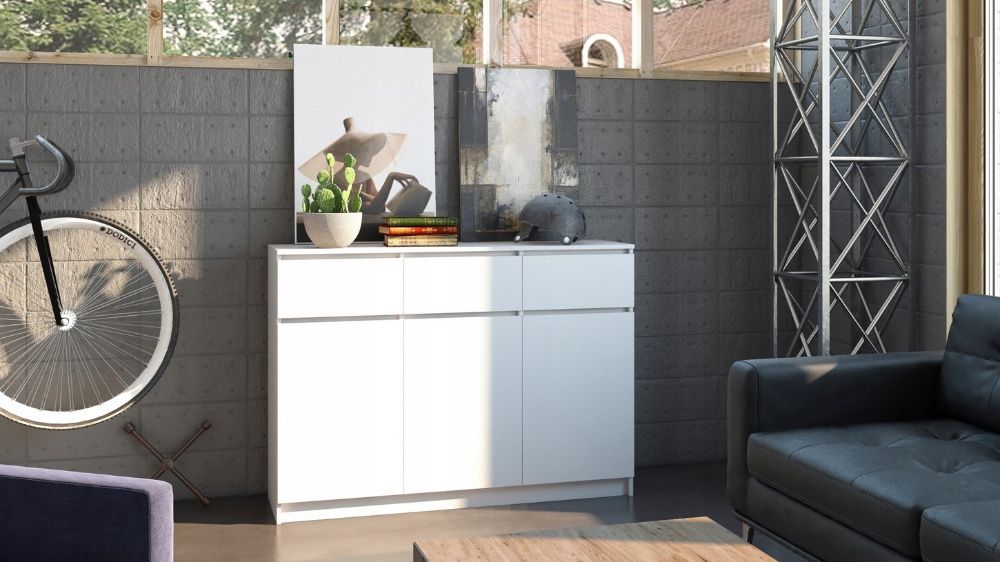 Komoda Szafka 3D3S 120CM 3 Drzwi 3 Szuflady Do Salonu RÓŻNE KOLORY