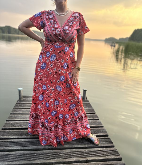 Sheilay kolorowa długa maxi suknia hiszpanka