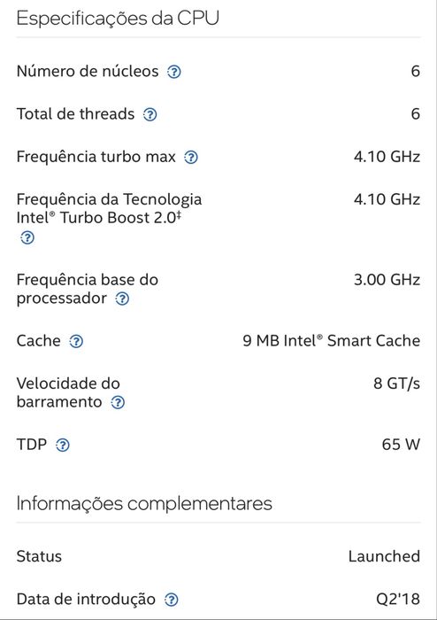 Processador i5 8500