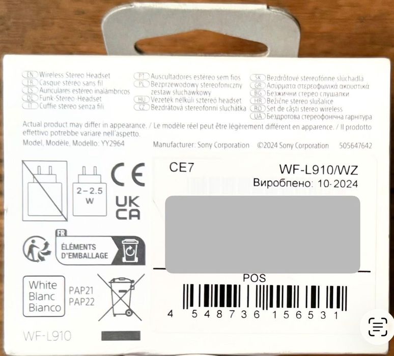 Auriculares Bluetooth Sony LinkBuds Open WF-L910W- novos, 3 anos de garantia