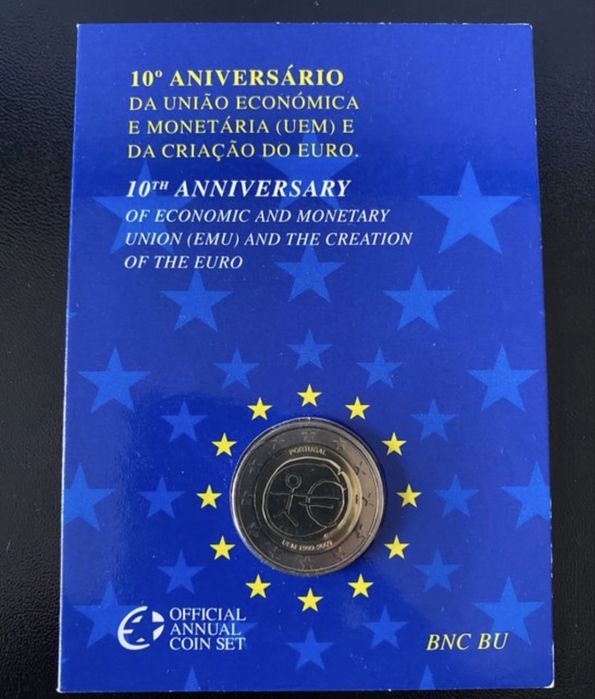 Conjunto Moeda 2€ proof + BNC União Económica Europeia (EMU) 2009