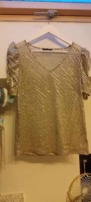 Złota bluzka top FF L 40 nowa
