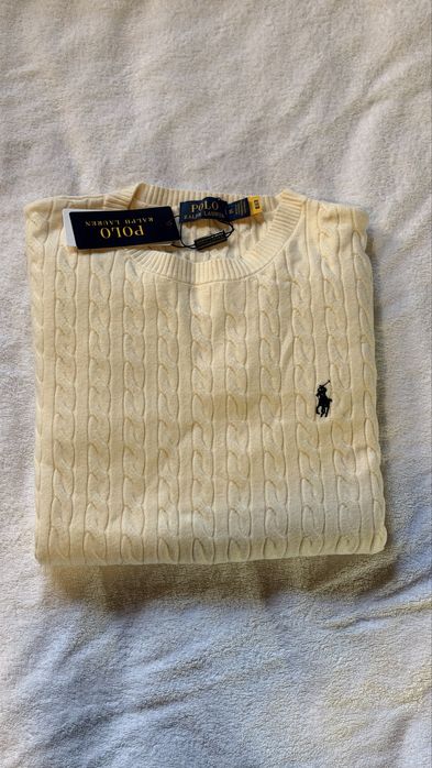 Ralph Lauren – Camisola de Malha Creme (Cabo Clássico)