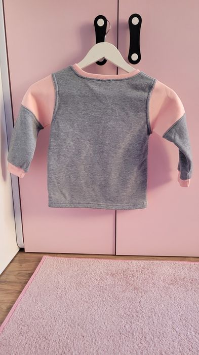 Bluza 110 dla dziewczynki dziewczęca pudrowy róż Króliczek Wielkanoc