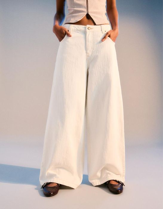 Штаны  широкие bershka