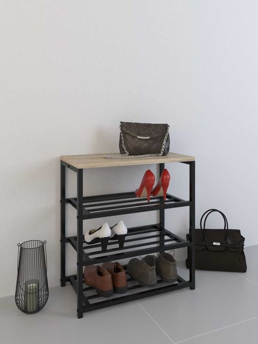 Полка для обуви металлическая RS с сиденьем. Магазин MBL