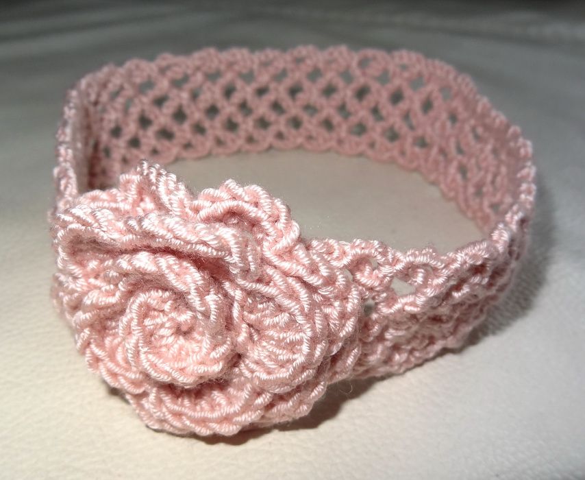 Handmade by Gomi opaska kwiatek pastelowe 48cm 1-3l na zamówienie