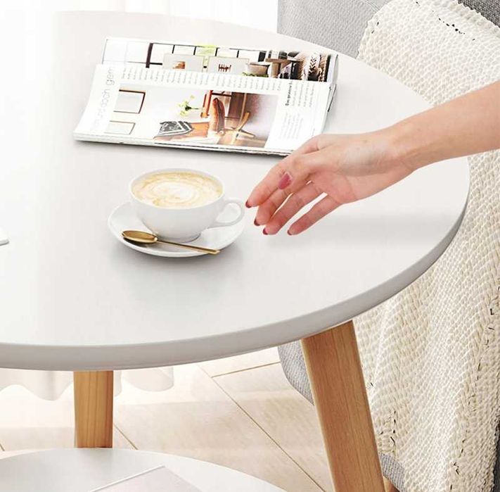 Nowy STÓŁ KAWOWY Stolik Do Salonu Ława Skandynawski Drewniany (GRATIS)