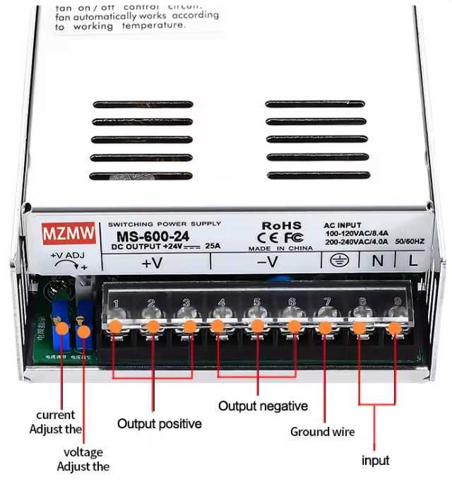 Зарядка регулируемая 0-29В/25А MS-600