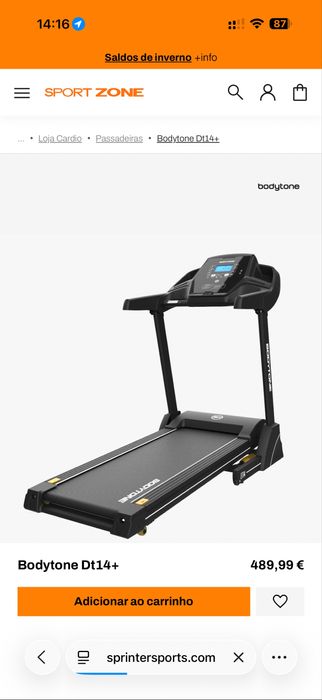 Passadeira Corrida Bodytone Dt14+ nova