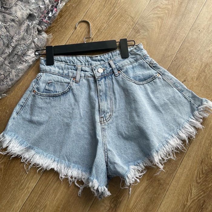 Джинсові шорти з бахромою XL