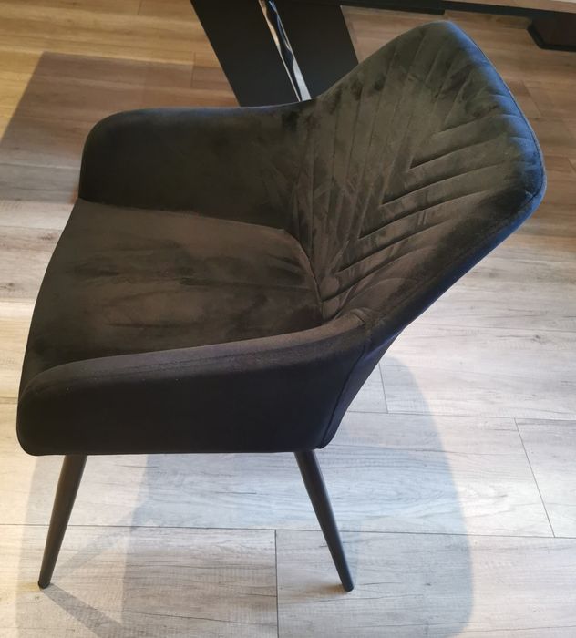 Krzesła tapicerowane czarne 6 szt