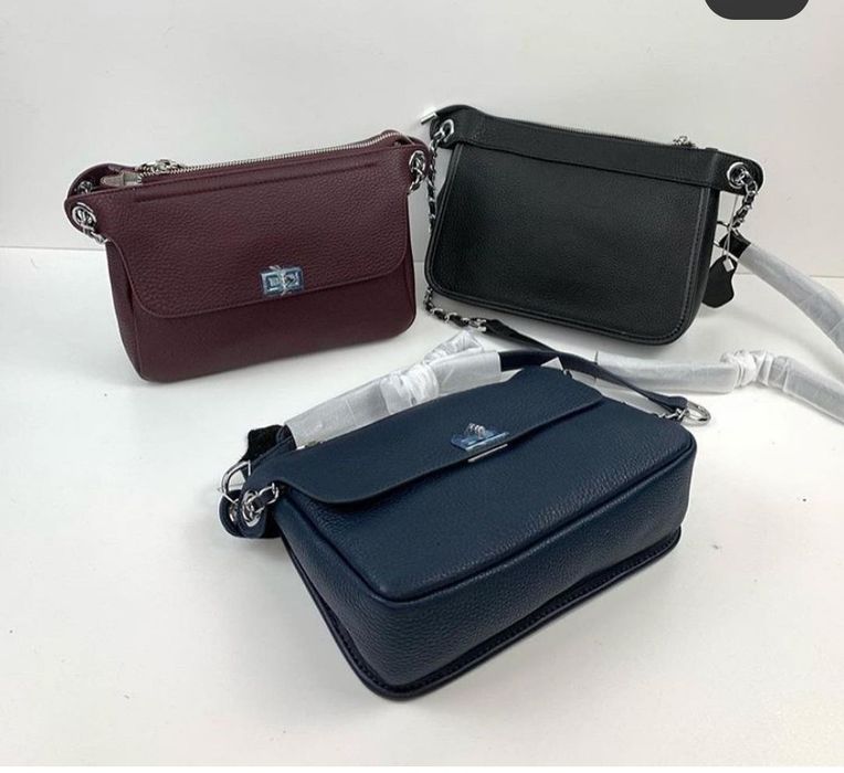 Сумка кожаная темно-синий