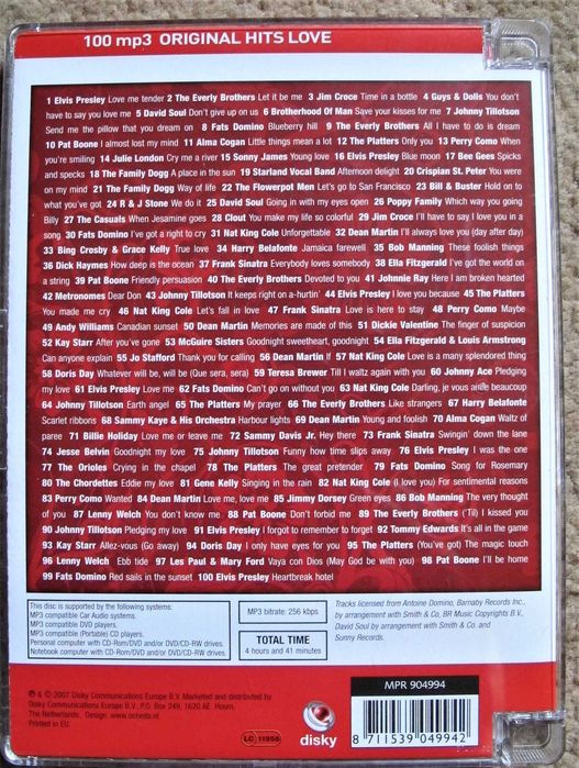"LOVE" - płyta CD - 100 oryginalnych wykonań z lat 60- 80
