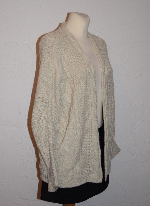 RIVER ISLAND sweter, kardigan, narzutka warkocze oversize M-L