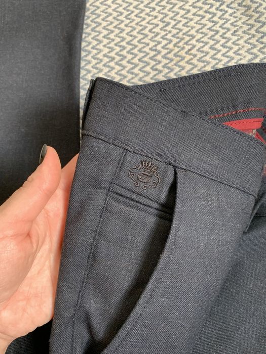 Гарні якісні брюки slim fit w33 l32 темно-синій колір