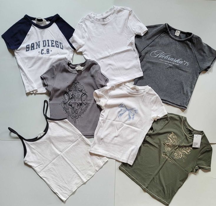 Bluzka, koszulka zestaw 7 szt. rozm.164, H&M dla dziewczynki