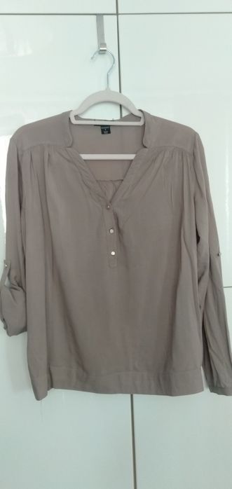 Bluzka z wiskozy z długim rękawem