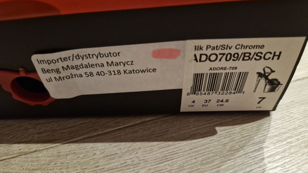 Pleaser ADORE-709 platformy pole dance, chrome, rozmiar 37