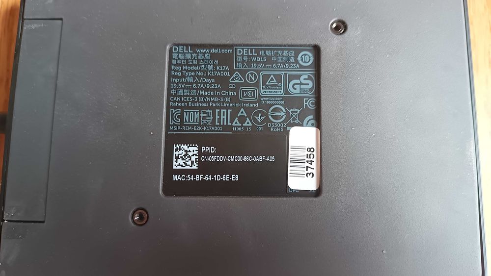 Stacja dokująca DELL WD15 - uszkodzony kabel USB-C