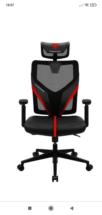 Cadeira de gaming preta e vermelha Thunder X3 Yama1