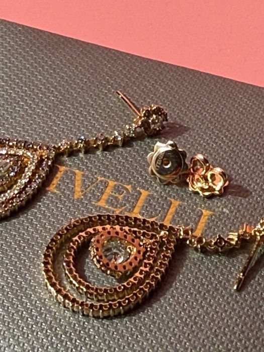 Золотые,бриллиантовые серьги подвижные CRIVELLI (оригинал)