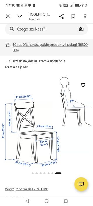 Krzesła drewniane Rosentorp