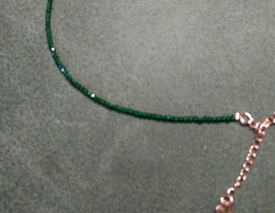 Colar Contas Vidro Facetadas e Brilhantes Verde NOVO - SALDO