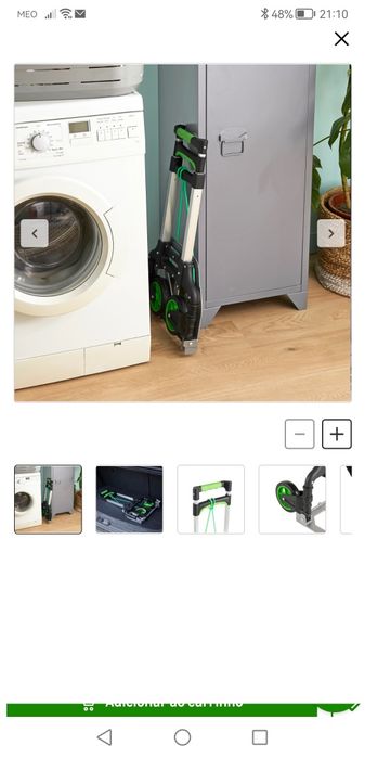 Carro de transporte dobrável alumínio 70 kg