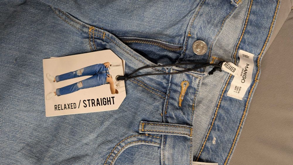 Прямі джинси сині mango розмір xs/s