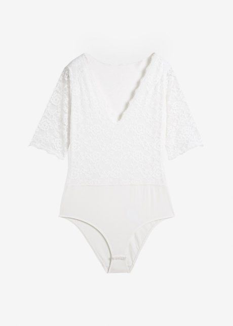 B.P.C. body śmietankowe koronkowe 44/46.