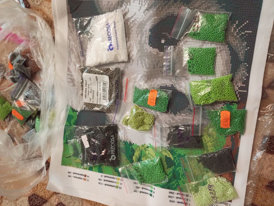 Диптих вишивка бісером панди + бісер в комплекті