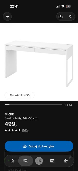 Biurko ikea micke duze białe