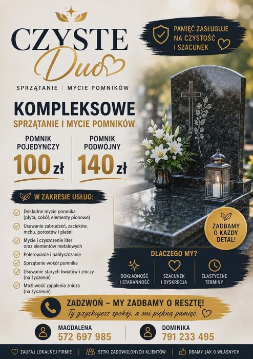 Kompleksowe sprzątanie pomników